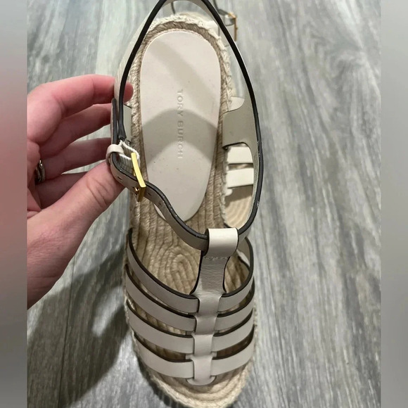 NWT (no box) Tory Burch Women's Fisherman Espadrille Platform Wedge Sandals - Picture 4 of 9